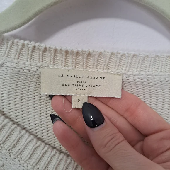 Sezane Leontine Jumper Ecru Navy Smal NWOT - Picture 6 of 10